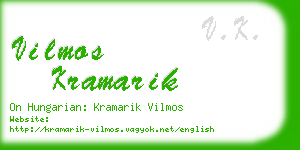 vilmos kramarik business card